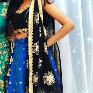 New black ready made net dupatta